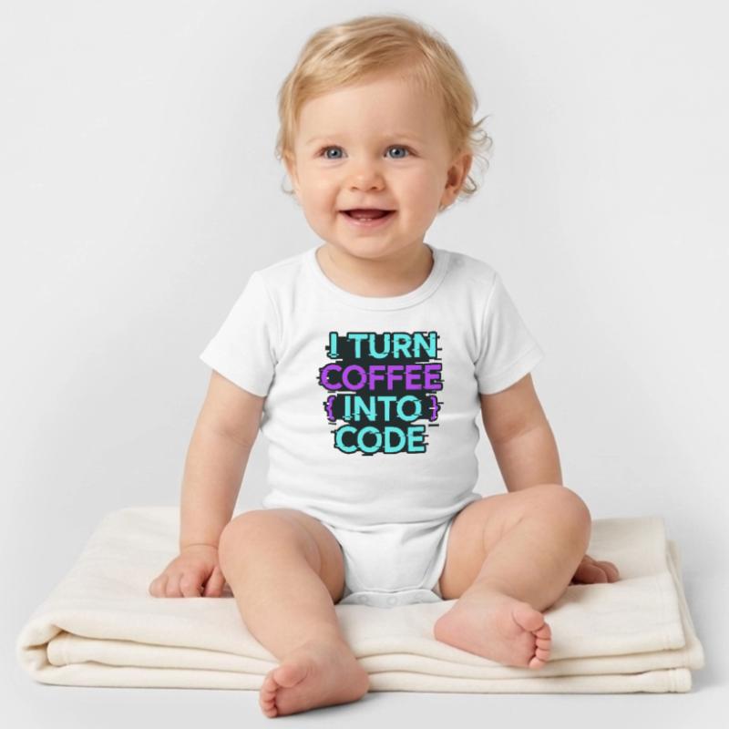 Je transforme le café en code Body bébé manches courtes bio Stanley/Stella