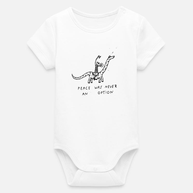 Peace - Organic Short Sleeve Baby Bodysuit by Stanley/Stella - white