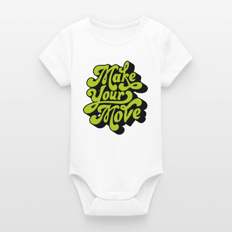 Make your move Organic Short Sleeve Baby Bodysuit by Stanley/Stella