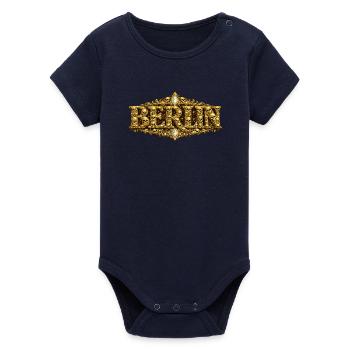 BERLIN baroque avec crâne - Body bébé manches courtes bio Stanley/Stella - marine - Devant