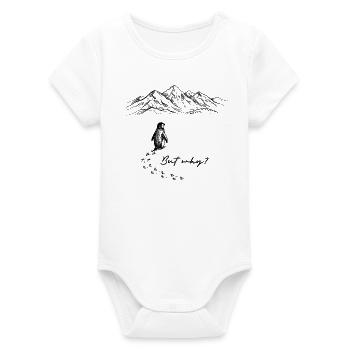 Penguin Meme Mais pourquoi ? Sentier Neigeux des Montagnes Gribouillis - Body bébé manches courtes bio Stanley/Stella - blanc - Devant
