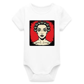 ICH SEHE DICH – nette Leute - Organic Kurzarm-Babybody von Stanley/Stella - Weiß - Vorne
