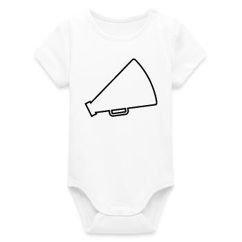 Megaphone Cheerleader - Organic Short Sleeve Baby Bodysuit by Stanley/Stella - white - Front