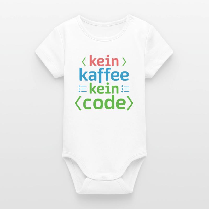 No Coffee No Code Programmer Computer Scientist Organic Short Sleeve Baby Bodysuit by Stanley/Stella