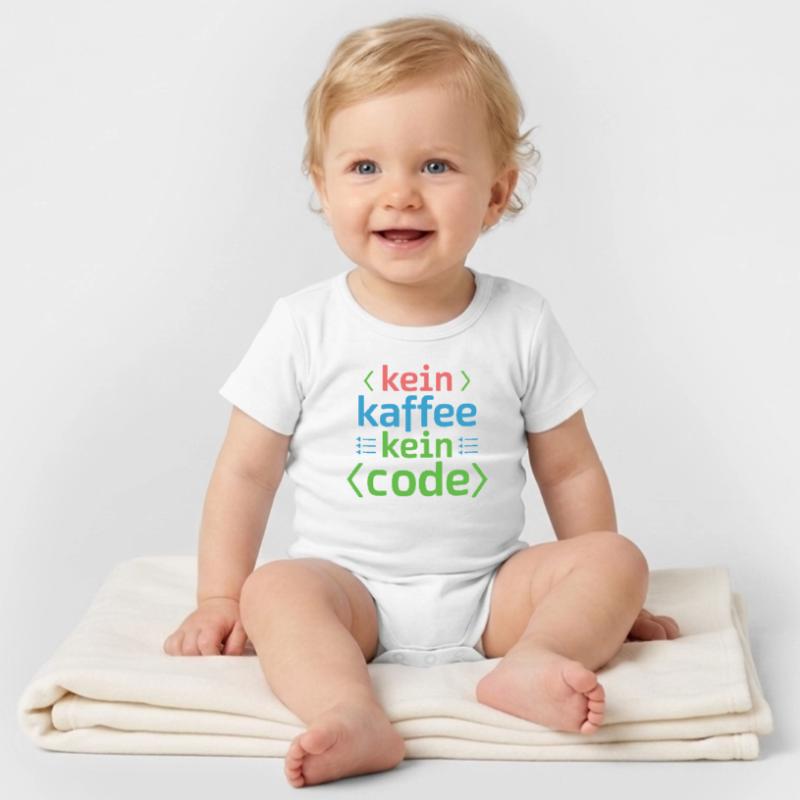 No Coffee No Code Programmer Computer Scientist Organic Short Sleeve Baby Bodysuit by Stanley/Stella