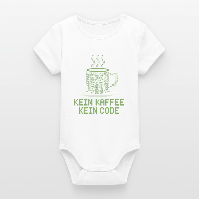 No Coffee No Code Programmer Computer Scientist Organic Short Sleeve Baby Bodysuit by Stanley/Stella