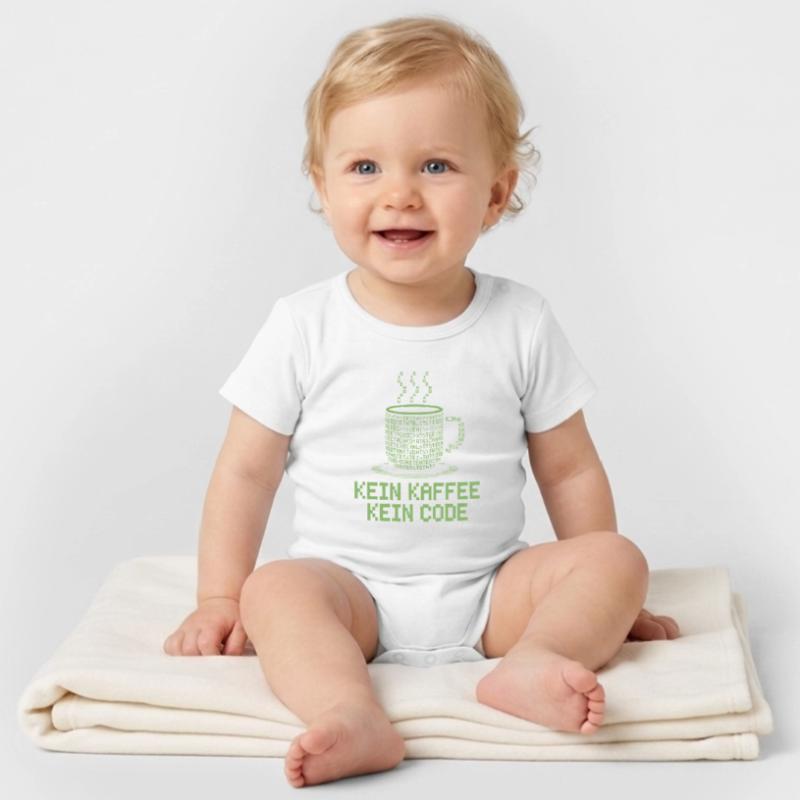 No Coffee No Code Programmer Computer Scientist Organic Short Sleeve Baby Bodysuit by Stanley/Stella