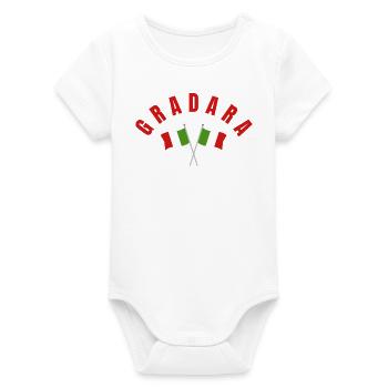 Gradara Italian Flags Crest - Organic Short Sleeve Baby Bodysuit by Stanley/Stella - white - Front