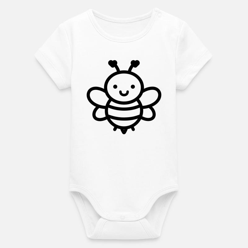Abeille - Body bébé manches courtes bio Stanley/Stella - blanc