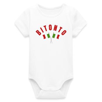 Bitonto kreuzte italienische Flaggen - Organic Kurzarm-Babybody von Stanley/Stella - Weiß - Vorne