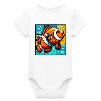 Clownfish - Organic Short Sleeve Baby Bodysuit by Stanley/Stella - white - Front