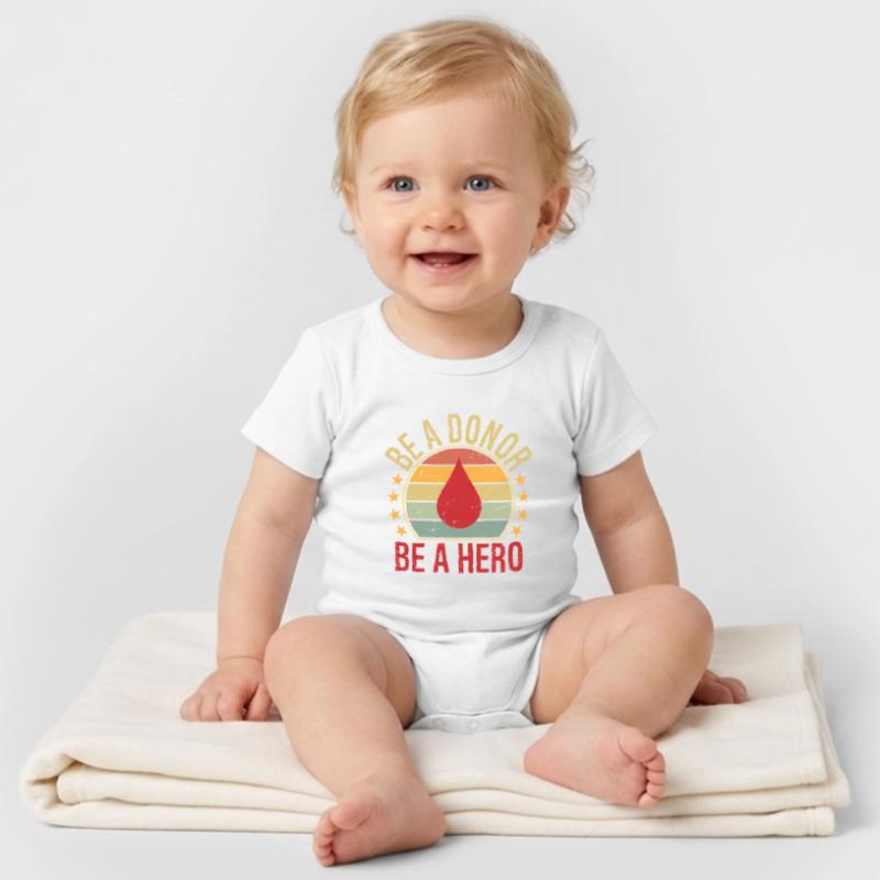 Sei ein Spender Sei ein Held Organic Kurzarm-Babybody von Stanley/Stella