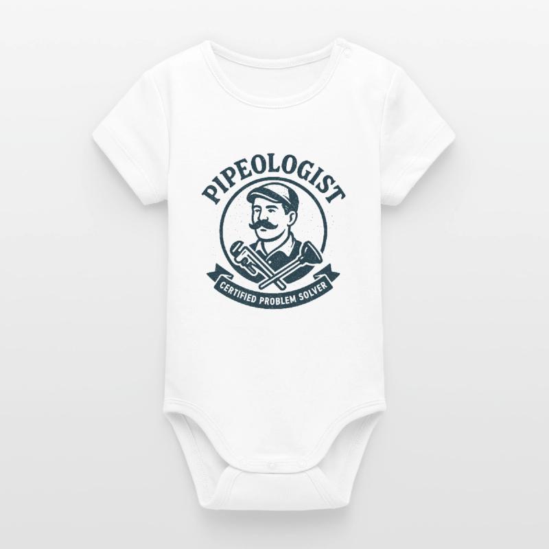 Pipe Expert | Plumber Problem Solver Organic Short Sleeve Baby Bodysuit by Stanley/Stella