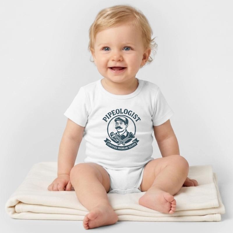Pipe Expert | Plumber Problem Solver Organic Short Sleeve Baby Bodysuit by Stanley/Stella