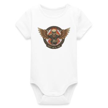 Moto Biker V-Twin Moteur Skull Skull Rocker - Body bébé manches courtes bio Stanley/Stella - blanc - Devant
