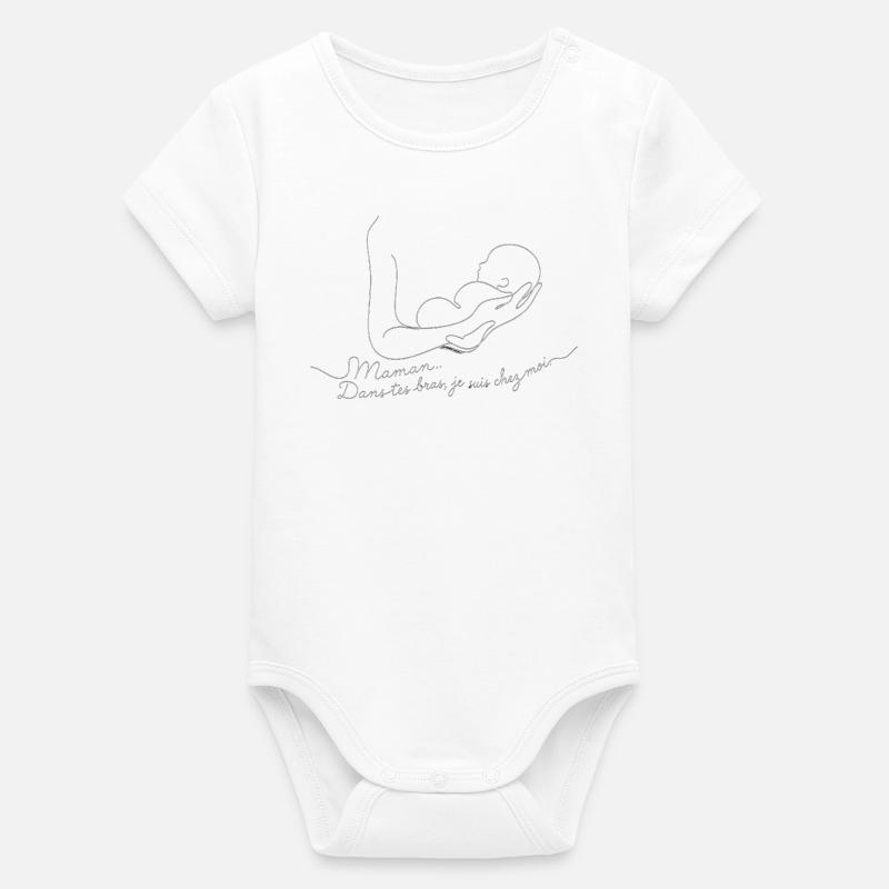 Amour Maternel: Dans tes Bras - Body bébé manches courtes bio Stanley/Stella - blanc
