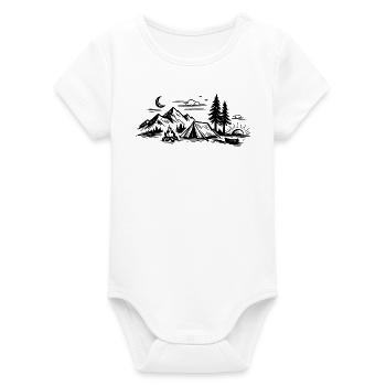 Tente de camping - Body bébé manches courtes bio Stanley/Stella - blanc - Devant