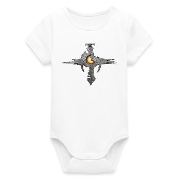 Sacred Fragment Moon – Mystic Sigil - Organic Short Sleeve Baby Bodysuit by Stanley/Stella - white - Front