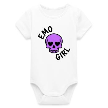 emo girl - Organic Short Sleeve Baby Bodysuit by Stanley/Stella - white - Front