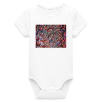 Motif de marbre tourbillonnant de couleur - Body bébé manches courtes bio Stanley/Stella - blanc - Devant