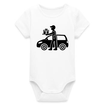 Paket Dienst Lieferung - Organic Kurzarm-Babybody von Stanley/Stella - Weiß - Vorne