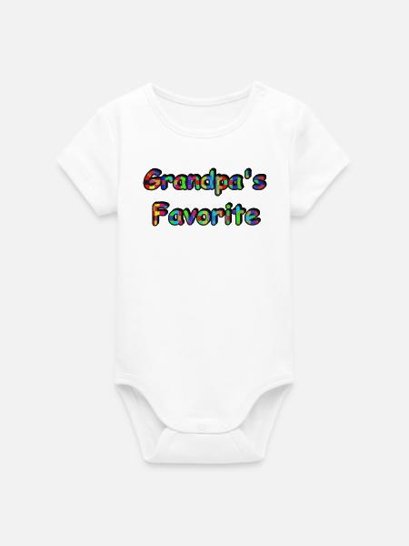 Grandpa's Favorite – Cute Baby & Toddler Design - Organic Short Sleeve Baby Bodysuit by Stanley/Stella - white