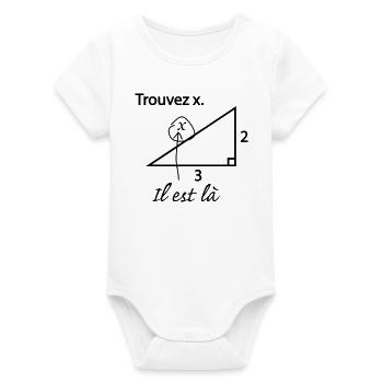 Find x - Organic Short Sleeve Baby Bodysuit by Stanley/Stella - white - Front