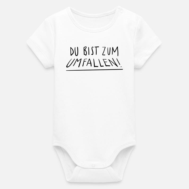 Tu vas tomber - Body bébé manches courtes bio Stanley/Stella - blanc