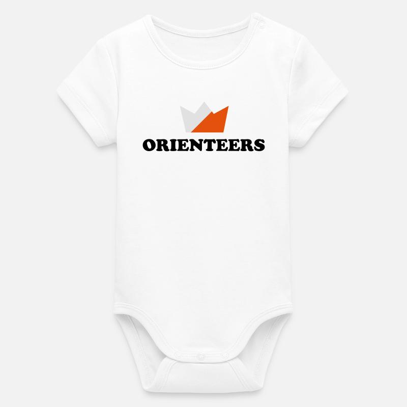 Orienteurs couronne - Body bébé manches courtes bio Stanley/Stella - blanc
