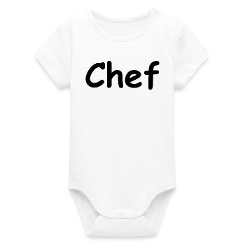 Chef  - Organic Short Sleeve Baby Bodysuit by Stanley/Stella - white - Front