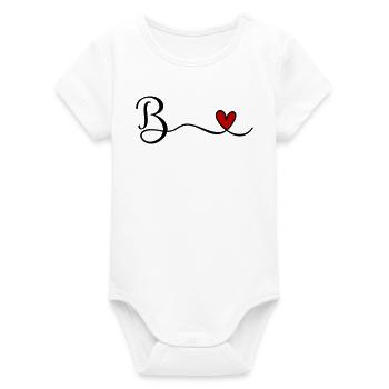 b - Organic Short Sleeve Baby Bodysuit by Stanley/Stella - white - Front