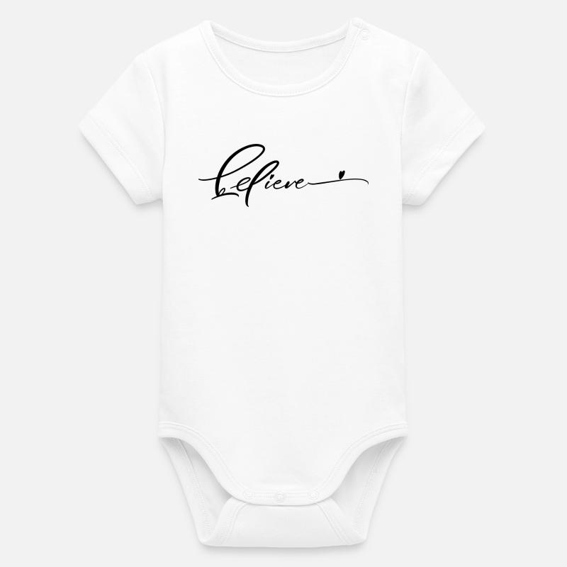 Croire - Body bébé manches courtes bio Stanley/Stella - blanc
