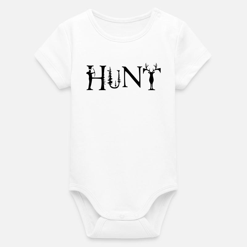 Chasse - Body bébé manches courtes bio Stanley/Stella - blanc