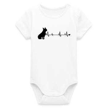 Dog - Organic Short Sleeve Baby Bodysuit by Stanley/Stella - white - Front