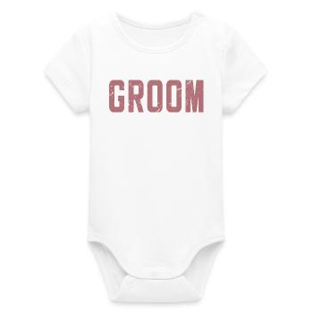 Bräutigam Cool Matching Paar Hochzeitsfeier Hochzeit - Organic Kurzarm-Babybody von Stanley/Stella - Weiß - Vorne