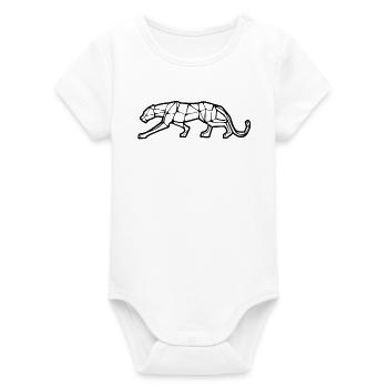 Panther Geometric Design - Organic Short Sleeve Baby Bodysuit by Stanley/Stella - white - Front