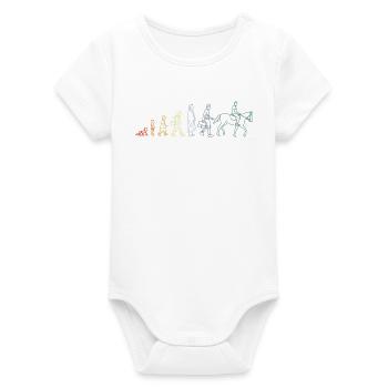Reitsportler Evolution - Organic Kurzarm-Babybody von Stanley/Stella - Weiß - Vorne