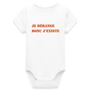 I DISTURB THEREFORE I EXIST - Organic Short Sleeve Baby Bodysuit by Stanley/Stella - white - Front