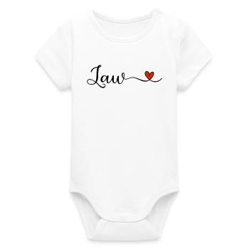 Lettrage Jura Law Heart - Body bébé manches courtes bio Stanley/Stella - blanc - Devant