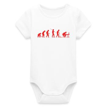 Evolution Gamer | Computer Freak Nerd PC - Organic Kurzarm-Babybody von Stanley/Stella - Weiß - Vorne