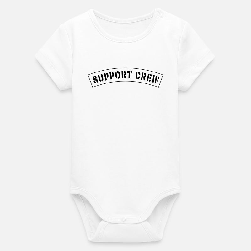 Support Crew Style Patch - Organic Kurzarm-Babybody von Stanley/Stella - Weiß