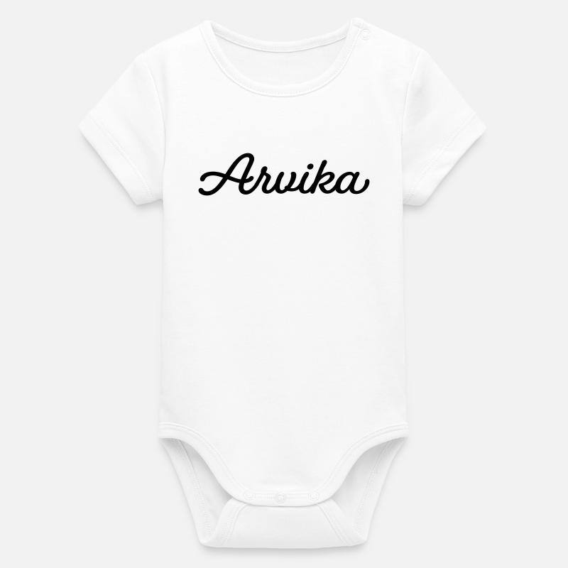 Arvika noir - Body bébé manches courtes bio Stanley/Stella - blanc
