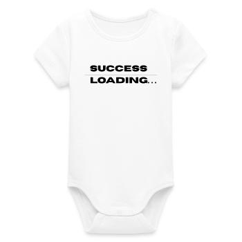 Success Loading – Motivational Quote Design - Organic Short Sleeve Baby Bodysuit by Stanley/Stella - white - Front