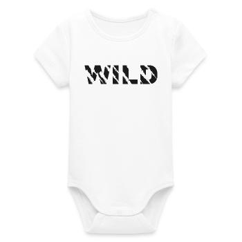 Wilde Schriftzug Ragged - Organic Kurzarm-Babybody von Stanley/Stella - Weiß - Vorne