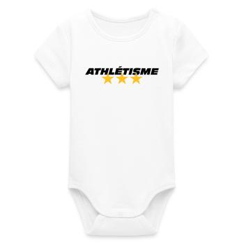 Athletics - Organic Short Sleeve Baby Bodysuit by Stanley/Stella - white - Front