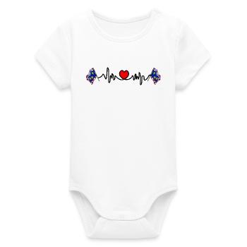 Centre-Val de Loire Heartbeat - Organic Short Sleeve Baby Bodysuit by Stanley/Stella - white - Front
