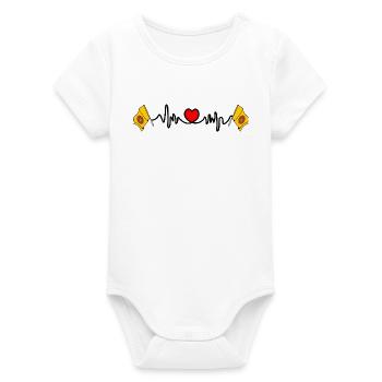 Lancashire Herzschlag-Flagge - Organic Kurzarm-Babybody von Stanley/Stella - Weiß - Vorne