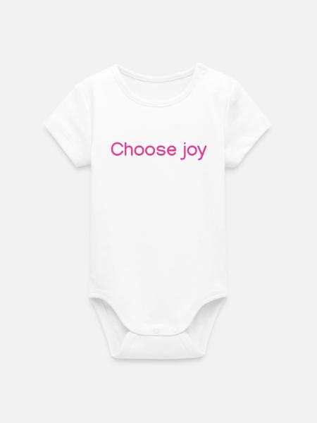 Wählen Sie joy Pink - Organic Kurzarm-Babybody von Stanley/Stella - Weiß