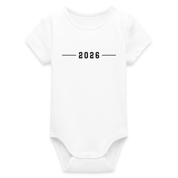 2026 Strich - Organic Kurzarm-Babybody von Stanley/Stella - Weiß - Vorne