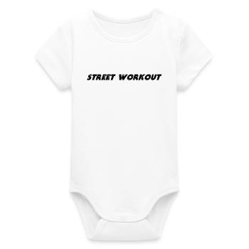 Street Workout - Organic Short Sleeve Baby Bodysuit by Stanley/Stella - white - Front